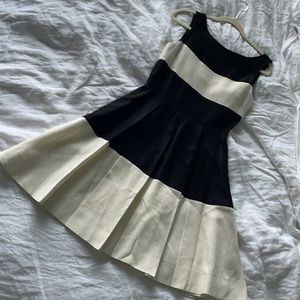 Kate Spade New York black & cream striped dress.